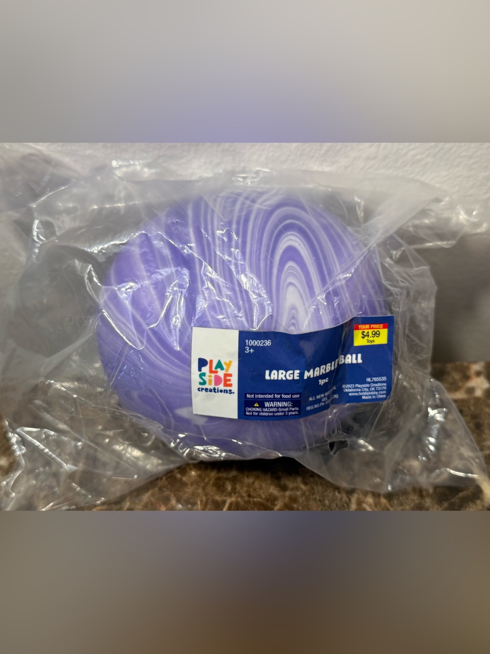 Purple Swirl Large Marble Ball - Kids Party Favor